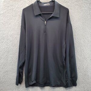 Nike Golf Polo Men's Black FIT Dry Long Sleeve 1/4‎ Zip Top Large L Athletic